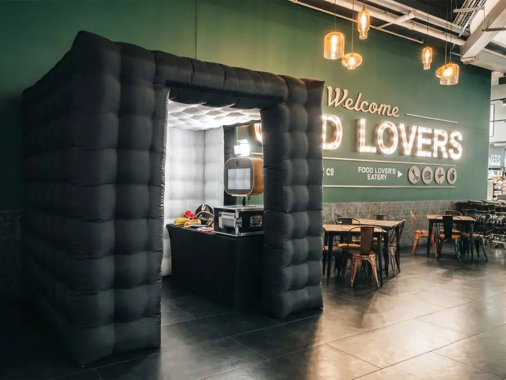 Mobile party photo booth setup for private events